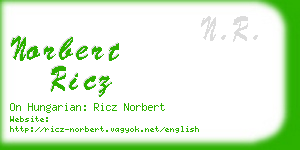 norbert ricz business card